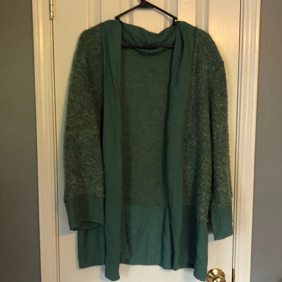 Soft Surroundings Wool Boucle Cardigan in Teal - Picture 4 of 12